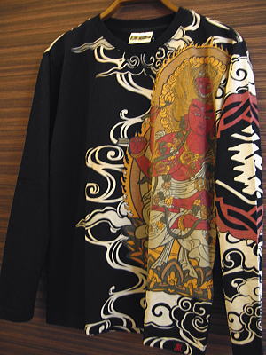 和柄長袖Tシャツ 愛染明王櫻
